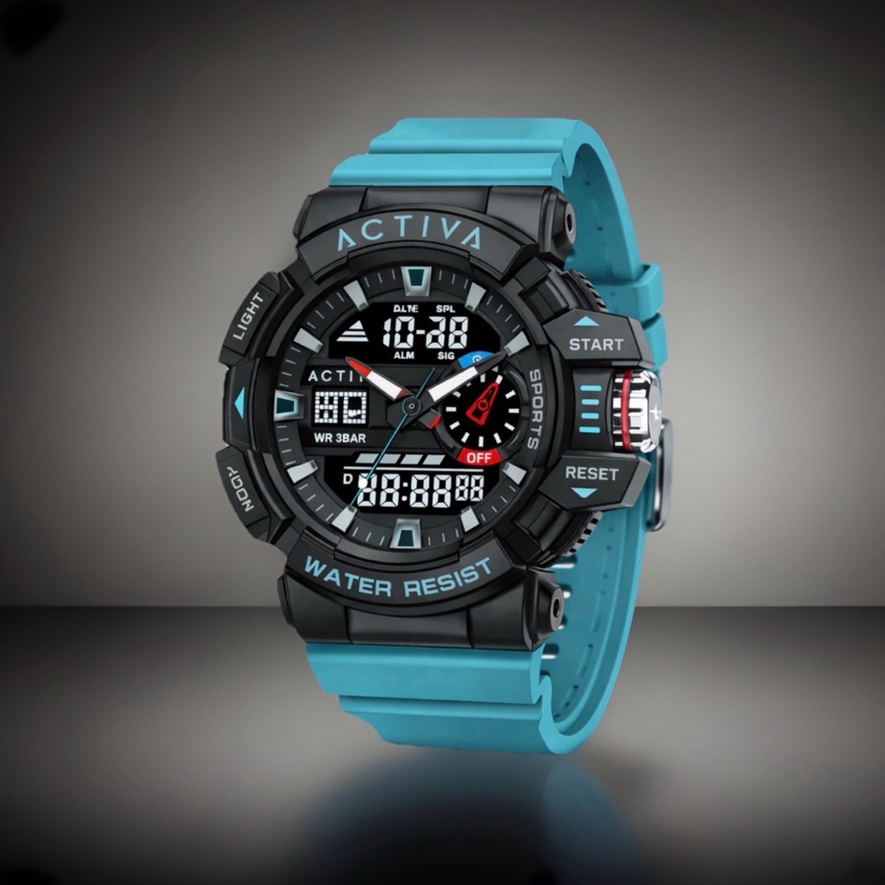 Activa Vord X Invicta Digital Men’s 49MM Sports Chronograph Watch Blue/Black New